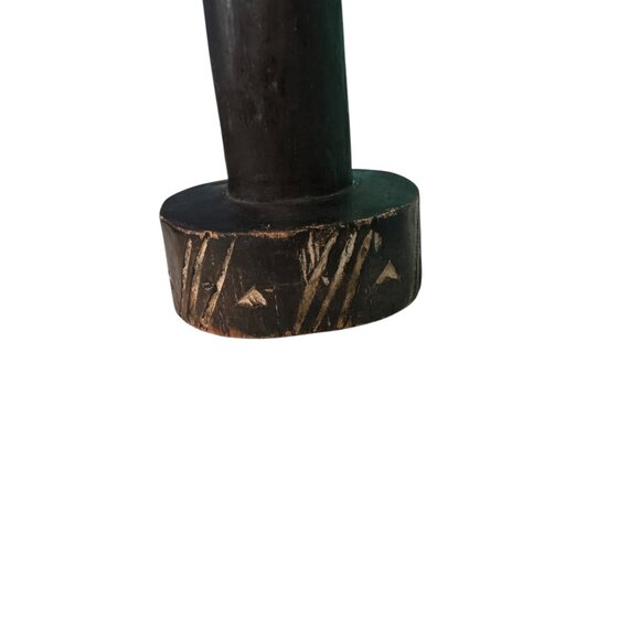 African Ghana Tribal Wood Face Carving Sculpture Handcrafted Decor Vntg Art - Picture 6 of 7